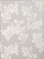 Eland Acanthus Grey on Metallic Silver Wallpaper T1057 by Thibaut Wallpaper for sale at Wallpapers To Go
