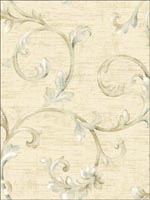 Leaf Scroll Wallpaper SE50602 by Seabrook Wallpaper for sale at Wallpapers To Go