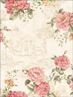 Floral Toile Wallpaper FI91303 by Seabrook Wallpaper for sale at Wallpapers To Go