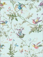 Hummingbirds Blue Multi Color Wallpaper 10014069 by Cole and Son Wallpaper for sale at Wallpapers To Go