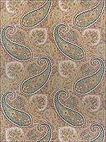 Sherrill Paisley Teal and Beige Fabric F985076 by Thibaut Fabrics for sale at Wallpapers To Go