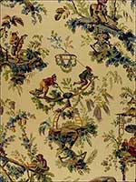 Plaisirs De La Chine - Linen Print Document Fabric 172850 by Schumacher Fabrics for sale at Wallpapers To Go