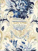 Aylesbury Vase Delft Fabric 173843 by Schumacher Fabrics for sale at Wallpapers To Go