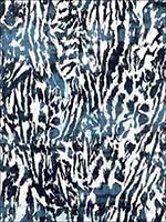 Feline Indigo Fabric 175995 by Schumacher Fabrics for sale at Wallpapers To Go