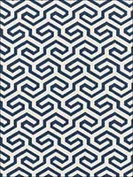 Ming Fret Navy Fabric 66884 by Schumacher Fabrics for sale at Wallpapers To Go