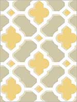 Lido Mustard Quatrefoil Wallpaper 274424124 by A Street Prints Wallpaper for sale at Wallpapers To Go