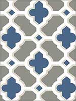 Lido Navy Quatrefoil Wallpaper 274424125 by A Street Prints Wallpaper for sale at Wallpapers To Go