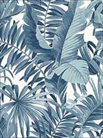 Alfresco Navy Palm Leaf Wallpaper 274424133 by A Street Prints Wallpaper for sale at Wallpapers To Go