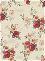 Heirloom Rose Wallpaper MH1526 by York Wallpaper for sale at Wallpapers To Go