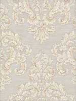 Acanthus Damask Warm Grey Wallpaper HK90609 by Wallquest Wallpaper for sale at Wallpapers To Go