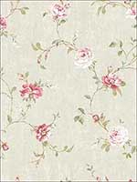 Rose Trail Antique Pink Wallpaper HK90804 by Wallquest Wallpaper for sale at Wallpapers To Go