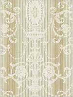 Victorian Striped Scroll Golden Wallpaper VF30007 by Wallquest Wallpaper for sale at Wallpapers To Go