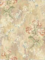 Blown Florals Apricot Wallpaper VF30303 by Wallquest Wallpaper for sale at Wallpapers To Go