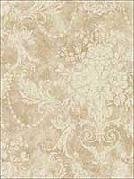 French Bouquet Warm Gold Wallpaper VF31101 by Wallquest Wallpaper for sale at Wallpapers To Go