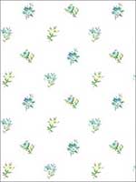 Pick A Posy Aqua Wallpaper HC81804 by Wallquest Wallpaper for sale at Wallpapers To Go