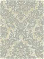 Embroidered Damask Cinder Wallpaper AR31902 by Wallquest Wallpaper for sale at Wallpapers To Go