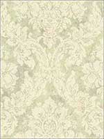 Embroidered Damask Lime Wallpaper AR31909 by Wallquest Wallpaper for sale at Wallpapers To Go