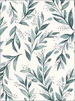 Olive Branch Weekends Teal Wallpaper ME1536 by York Wallpaper for sale at Wallpapers To Go