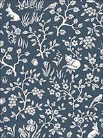 Fox and Hare Navy Wallpaper ME1572 by York Wallpaper for sale at Wallpapers To Go