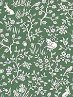 Fox and Hare Forest Green Wallpaper ME1573 by York Wallpaper for sale at Wallpapers To Go