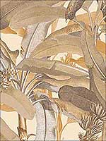 Polynesian Leaves Ochre Wallpaper MH36537 by Patton Norwall Wallpaper for sale at Wallpapers To Go