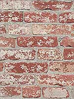Stuccoed Dark Red Brick Peel and Stick Wallpaper RMK9036WP by York Wallpaper for sale at Wallpapers To Go