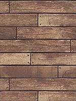 Weathered Brown Nailhead Plank Wallpaper FD23277 by Brewster Wallpaper for sale at Wallpapers To Go