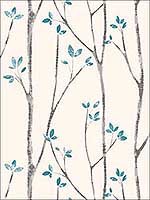 Ingrid Blue Scandi Tree Wallpaper UW24777 by Brewster Wallpaper for sale at Wallpapers To Go