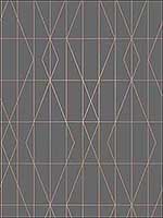 LeVeque Charcoal Deco Diamond Geo Wallpaper UW24788 by Brewster Wallpaper for sale at Wallpapers To Go