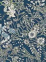 Full Bloom Navy Floral Wallpaper 282112902 by A Street Prints Wallpaper for sale at Wallpapers To Go