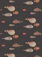 Acquario Black Multi Wallpaper 9710048 by Cole and Son Wallpaper for sale at Wallpapers To Go
