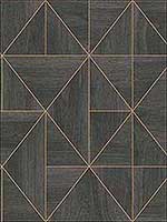Cheverny Dark Brown Geometric Wood Wallpaper 290825321 by A Street Prints Wallpaper for sale at Wallpapers To Go