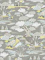 Joy De Vie Grey Toile Wallpaper 290187511 by A Street Prints Wallpaper for sale at Wallpapers To Go