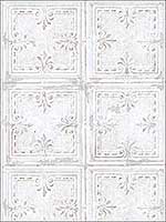 Tin Tile White Wallpaper RMK11209WP by York Wallpaper for sale at Wallpapers To Go