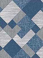 Textile Geo Soft Blue Grey Wallpaper RM90302 by Casa Mia Wallpaper for sale at Wallpapers To Go
