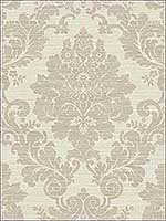 Textile Damask Beige Cream Wallpaper RM81107 by Casa Mia Wallpaper for sale at Wallpapers To Go