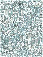 Chinoiserie Blue Green Wallpaper AF6575 by Ronald Redding Wallpaper for sale at Wallpapers To Go