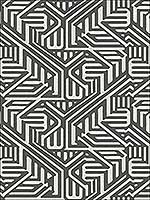 Nambiti Black Geometric Wallpaper 294960600 by A Street Prints Wallpaper for sale at Wallpapers To Go