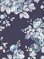 Grand Floral Blue Wallpaper AF37703 by Patton Norwall Wallpaper for sale at Wallpapers To Go