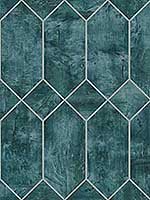 Geo Faux Emerald Metallic Silver Wallpaper LW51604 by Seabrook Wallpaper for sale at Wallpapers To Go
