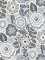 Lucy Grey Floral Wallpaper 290325864 by A Street Prints Wallpaper for sale at Wallpapers To Go