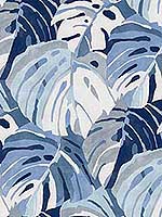 Samara Blue Monstera Leaf Wallpaper 296926007 by A Street Prints Wallpaper for sale at Wallpapers To Go