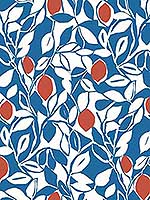 Loretto Blue Citrus Wallpaper 296926024 by A Street Prints Wallpaper for sale at Wallpapers To Go