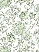 Ada Green Floral Wallpaper 297526204 by A Street Prints Wallpaper for sale at Wallpapers To Go