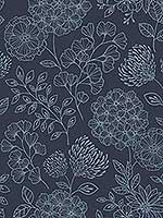 Ada Indigo Floral Wallpaper 297526207 by A Street Prints Wallpaper for sale at Wallpapers To Go
