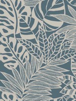 Jungle Leaves Teal Wallpaper SS2572 by York Wallpaper for sale at Wallpapers To Go