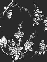 Imperial Blossoms Branch Black White Wallpaper SS2589 by York Wallpaper for sale at Wallpapers To Go