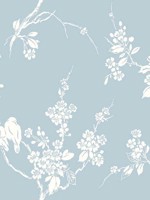 Imperial Blossoms Branch Blue Wallpaper SS2593 by York Wallpaper for sale at Wallpapers To Go