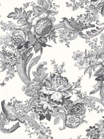 Carmel Black Baroque Florals Wallpaper 292781600 by A Street Prints Wallpaper for sale at Wallpapers To Go