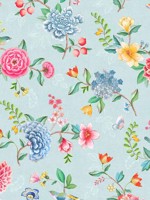 Good Evening Light Blue Floral Garden Wallpaper 300101 by Eijffinger Wallpaper for sale at Wallpapers To Go